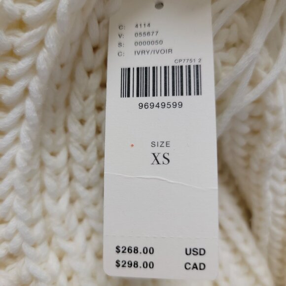 Anthropologie Maeve Fringe Oversized Cardigan Womens XS Boho Ivory Cozy Western - Picture 6 of 8